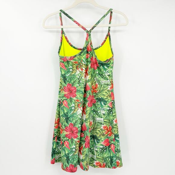 EVCR Womens‎ Tropical Floral Built In Shorts Athletic Active Tank Dress Size S - Picture 7 of 7